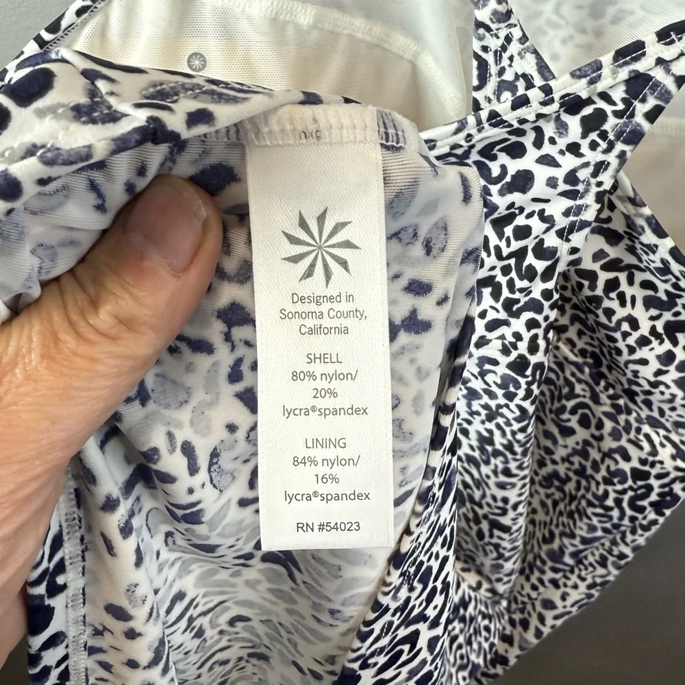 Athleta Zimbabwe‎ High Neck High Neck Swim Navy/White Dress Size 40 B/C